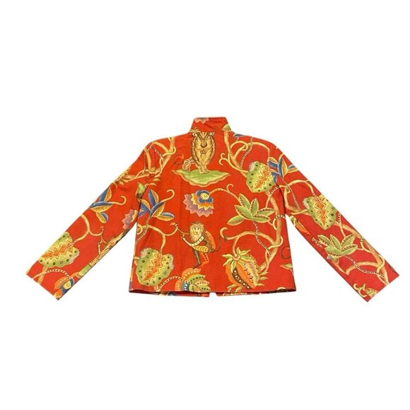 Vintage Painted Pony Blazer Jacket XS Jungle Monkey Red Green Made In USA - Picture 2 of 6